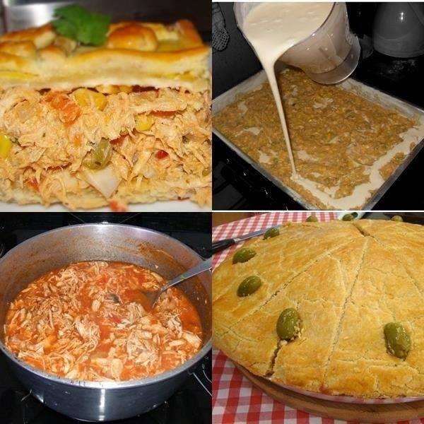 Torta de frango de liquidificador