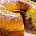 receita de bolo mesclado (chocolate e laranja)