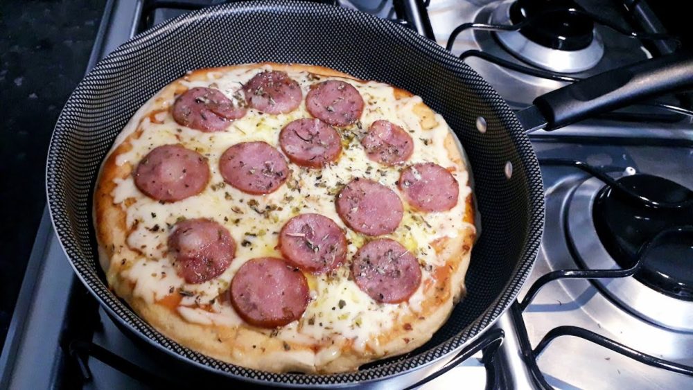 receita de pizza de frigideira