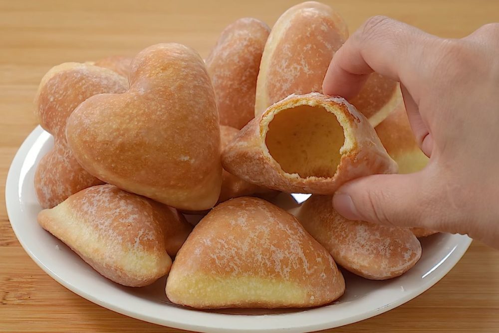 (sem forno) 1 ovo! fazendo rosquinhas de coração oco