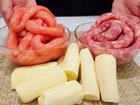 receita com linguiça