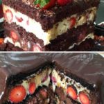 bolo de chocolate recheado com ninho e morango