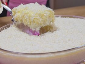 cuscuz de tapioca na travessa