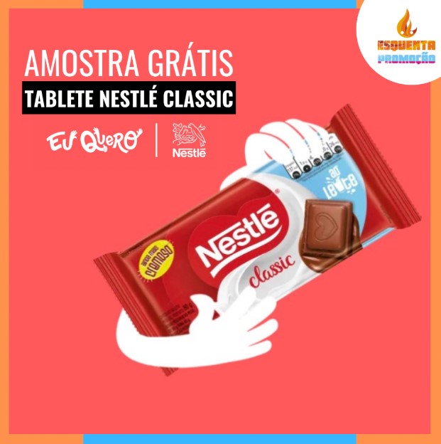 amostras gratis chocolate classic nestle tablete brindes brinde amostra