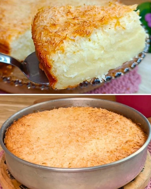 bolo cremoso de leite condensado com coco