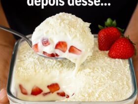 bolo nuvem de leite ninho com morango