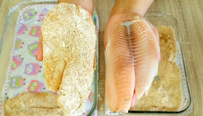 como fazer peixe empanado sem fritar