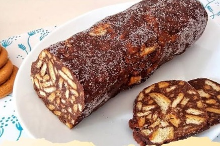 salame de chocolate caseiro