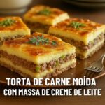torta de carne moída com massa de creme de leite