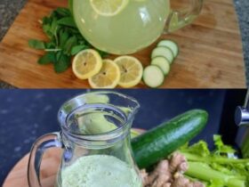 pepino, gengibre, hortelã, limão