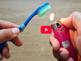 queimando a escova de dente
