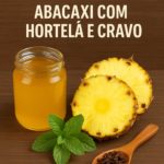 xarope de casca de abacaxi com hortelã e cravo